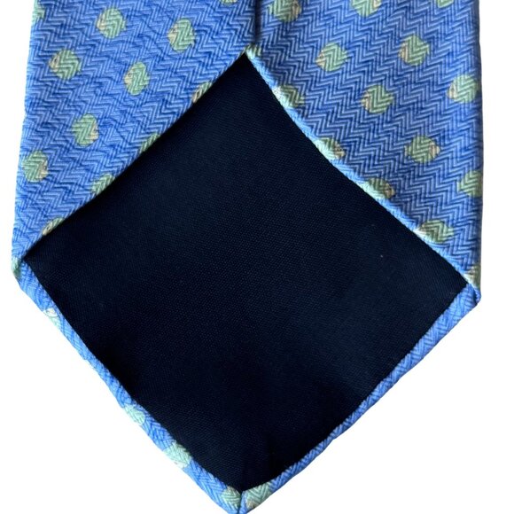 STAFFORD Silk Tie Designer Geometric FISH Blue Green 58-62 x 3.75 Lot of 3 - Picture 11 of 12